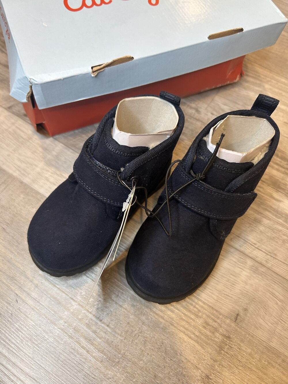 Cat & Jack Toddler Boys Magnus Sherpa Lined Ankle Bootie Navy Blue Size 6